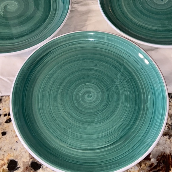 RARE VTG Caleca solid Hand Painted dinner Plates Made In Italy Set Of 4 - Picture 3 of 9